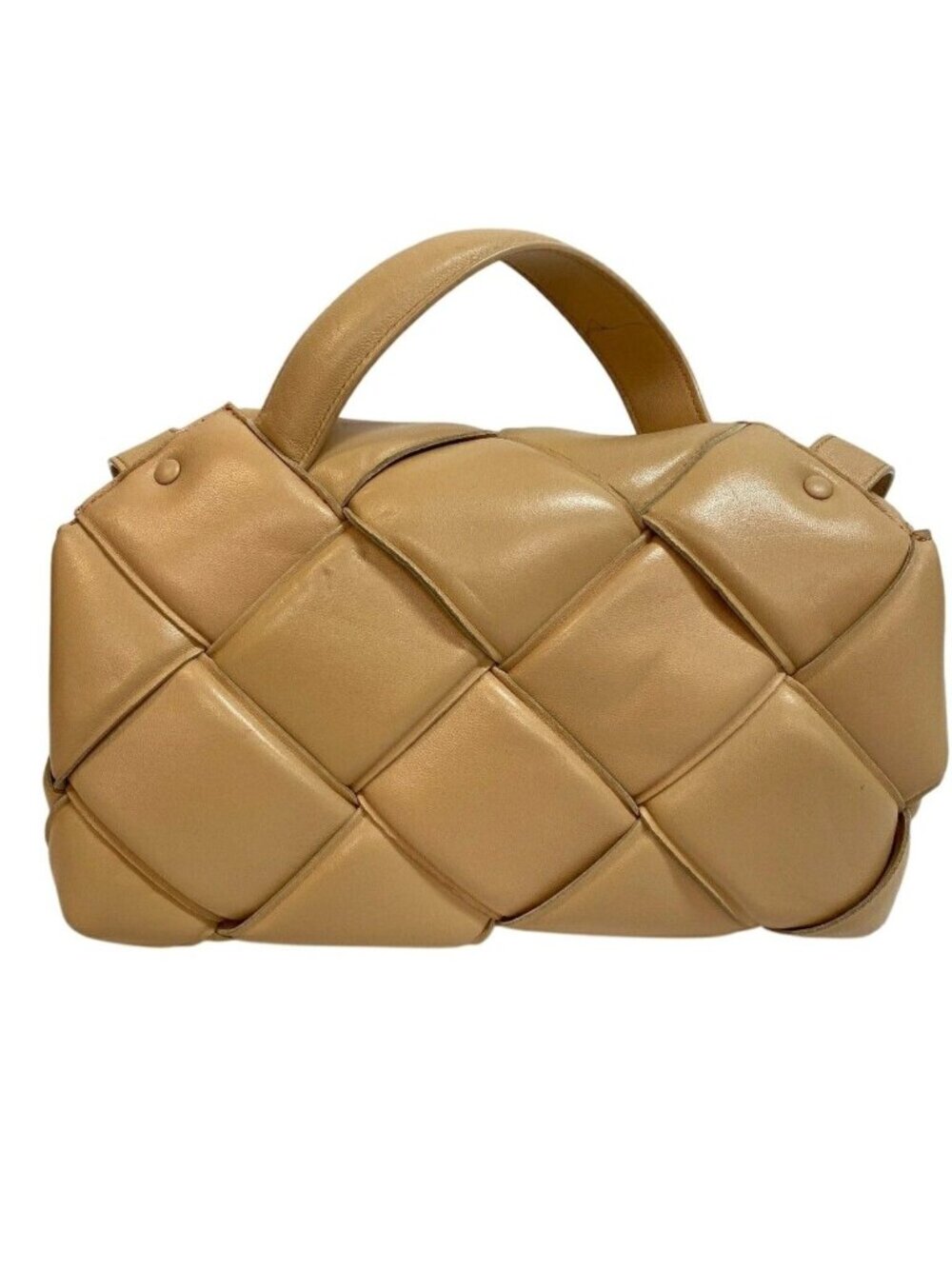 Bottega Veneta 2-Way Hand Maxi Intrecciato Shoulder Bag Purse Crossbody Beige